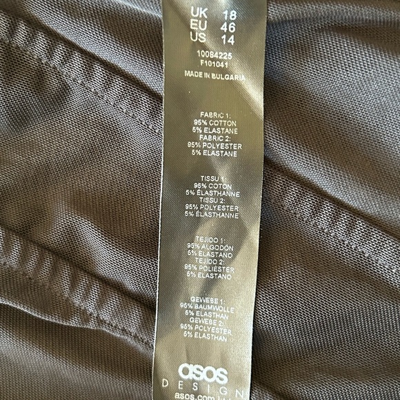 Excellent Used Condition Black ASOS Mesh long sleeve Top Size 14 - Picture 7 of 7